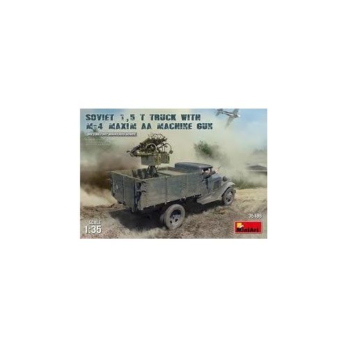 MiniArt 1/35 Soviet 1.5 t Truck w/ M-4 Maxim AA Machine Gun Plastic Model Kit
