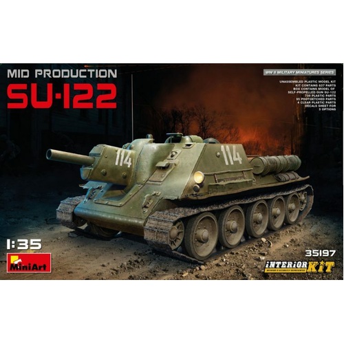 MiniArt 1/35 SU-122 (Mid Production) w/ Interior Kit Plastic Model Kit