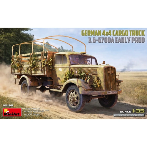 MiniArt 1/35 German 3t 4x4 Cargo Truck 3.6-6700A Early Prod Plastic Model Kit
