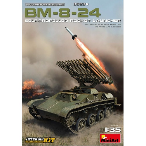 MiniArt 1/35 BM-8-24 Self-Propelled Rocket Launcher. Int. Kit Plastic Model Kit
