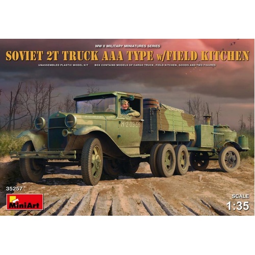 MiniArt 1/35 Soviet 2 t Truck AAA Type w/Field Kitchen Plastic Model Kit
