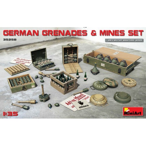 MiniArt 1/35 German Grenades & Mines Set Plastic Model Kit