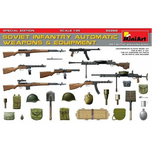 MiniArt 1/35 Sov.Inf.Automatic Weapons&Equipment.Sp.Ed. Plastic Model Kit