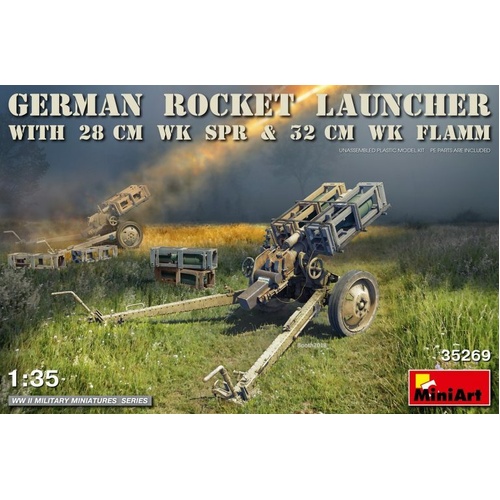 MiniArt 1/35 German Rocket Launcher w/28cmWK Spr&32cmWK Flamm Plastic Model Kit