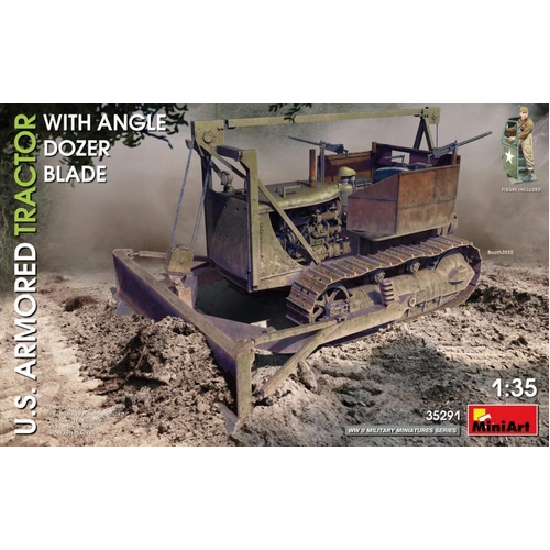 MiniArt 1/35 U.S. Armored Tractor w/Angle Dozer Blade Plastic Model Kit