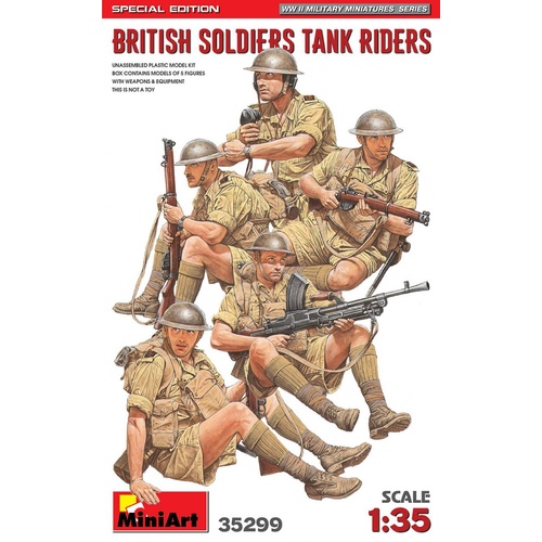 MiniArt 1/35 British Soldiers Tank Riders. Special Edition Plastic Model Kit