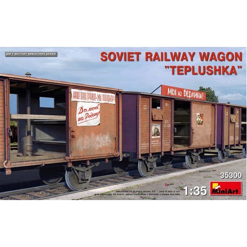MiniArt 1/35 Soviet Railway Wagon Teplushka Plastic Model Kit
