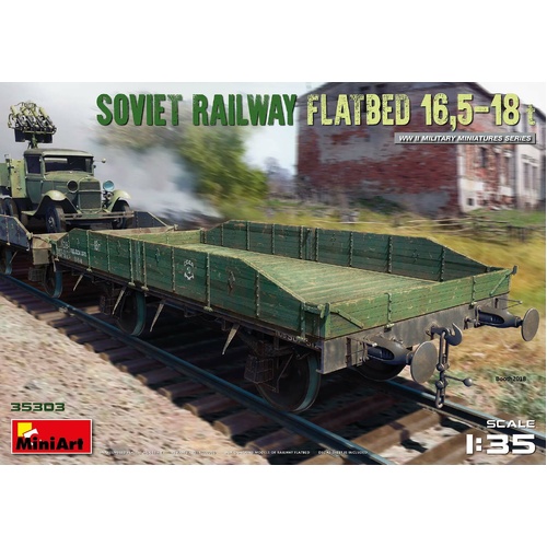 MiniArt 1/35 Soviet Railway Flatbed 16.5-18 t Plastic Model Kit