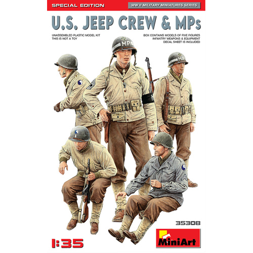 MiniArt 1/35 U.S. Jeep Crew & MPs. Special Edition Plastic Model Kit