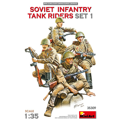 MiniArt 1/35 SOVIET INFANTRY TANK RIDERS SET 1 Plastic Model Kit