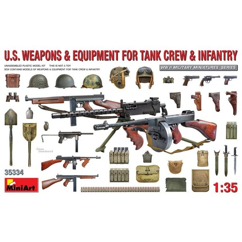 MiniArt 1/35 U.S. Weapons & Equipment for Tank Crew & Infantry Plastic Model Kit
