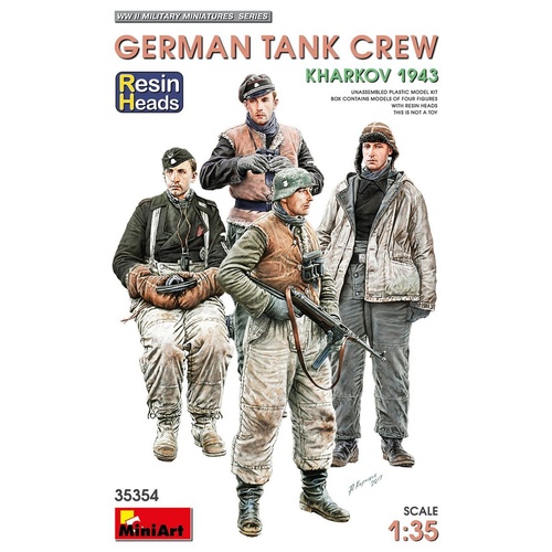 MiniArt 1/35 German Tank Crew.Kharkov 1943. Resin Heads Plastic Model Kit