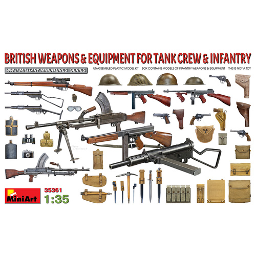 MiniArt 1/35 BRITISH WEAPONS & EQUIPMENT FOR TANK CREW & INFANTRY Plastic Model Kit