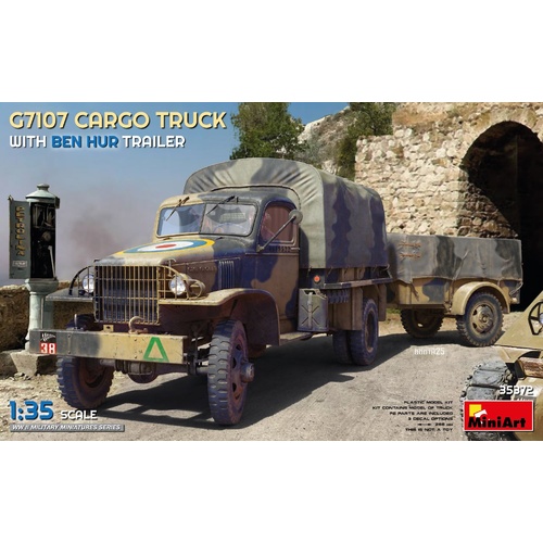 MiniArt 1/35 G7107 Cargo Truck with Ben Hur Trailer Plastic Model Kit