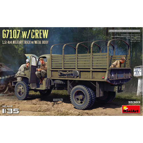 MiniArt 1/35 G7107 w/CREW 1.5t 4X4 CARGO TRUCK w/METAL BODY Plastic Model Kit
