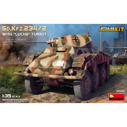 MiniArt 1/35 Sd.Kfz.234/2 with “Luchs” Turret. Interior Kit Plastic Model Kit