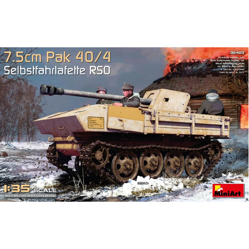MiniArt 1/35 7.5cm Pak 40/4 auf gep. Selbstfahrlafette RSO Plastic Model Kit