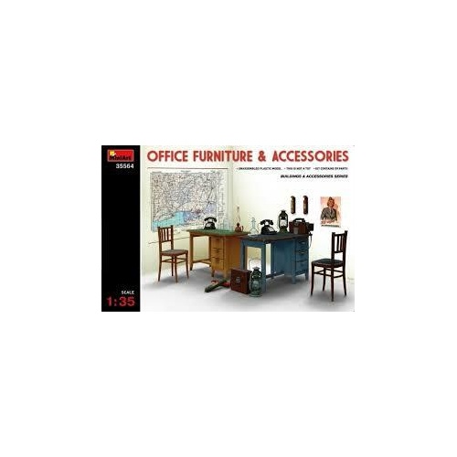 MiniArt 1/35 Office Furniture & Accessories Plastic Model Kit