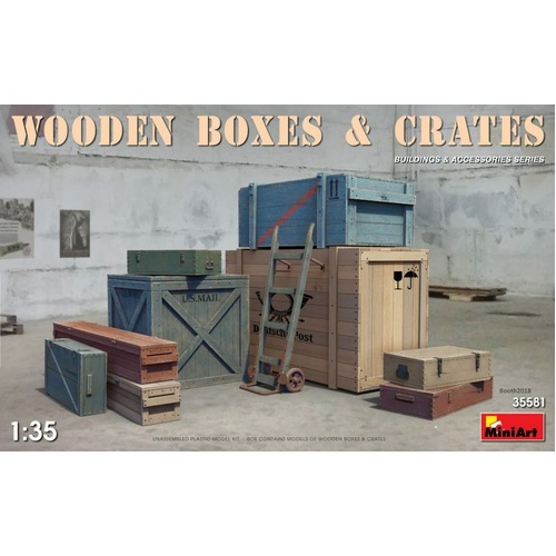 MiniArt 1/35 Wooden Boxes & Crates Plastic Model Kit