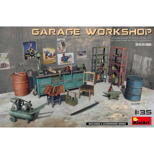 MiniArt 1/35 Garage Workshop Plastic Model Kit
