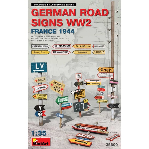 MiniArt 1/35 German Road Signs WW2 (France 1944) Plastic Model Kit