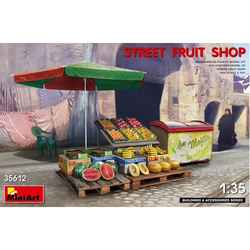 MiniArt 1/35 Street Fruit Shop Plastic Model Kit