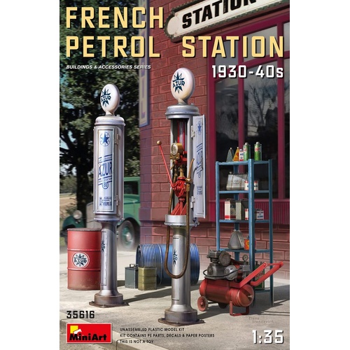 MiniArt 1/35 French Petrol Station 1930-40S Plastic Model Kit