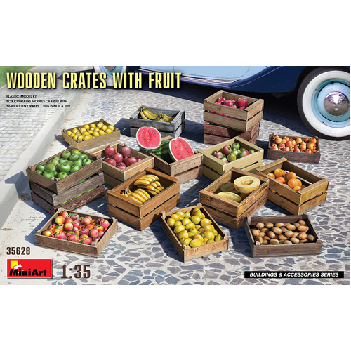MiniArt 1/35 Wooden Crates with Fruit Plastic Model Kit