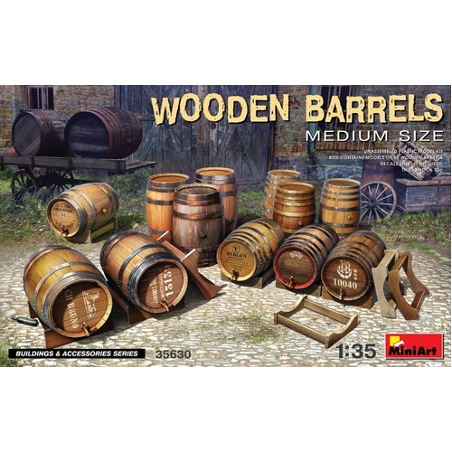MiniArt 1/35 Wooden Barrels. Medium Size Plastic Model Kit
