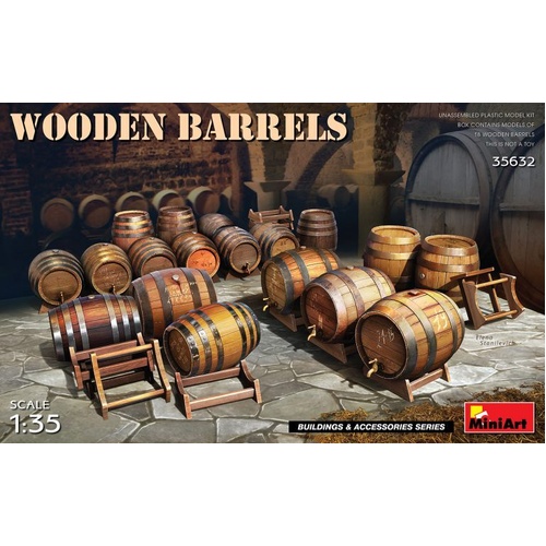 MiniArt 1/35 Wooden Barrels Plastic Model Kit