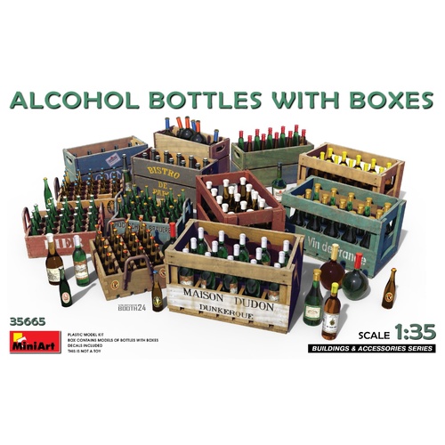 MiniArt 1/35 Alcohol Bottles w/Boxes Plastic Model Kit