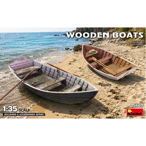 MiniArt 1/35 Wooden Boats Plastic Model Kit