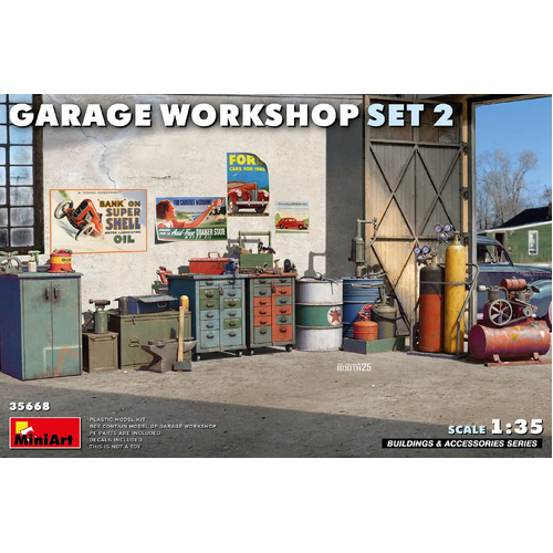 MiniArt 1/35 Garage Workshop Set #2 Plastic Model Kit