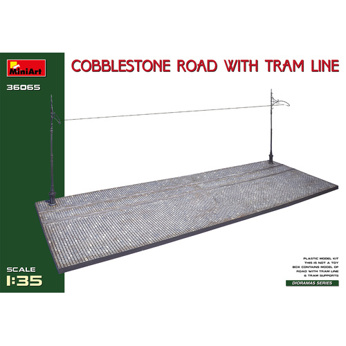 MiniArt 1/35 Cobblestone Road w/Tram Line (Injection Mold) Plastic Model Kit