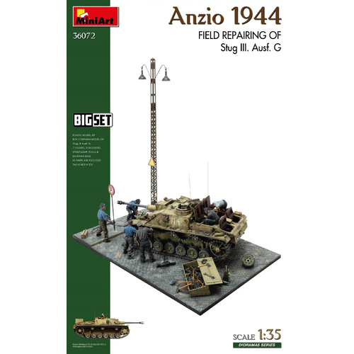 MiniArt 1/35 Anzio 1944. Field Repairing of Stug III. Ausf. G. Big Set Plastic Model Kit