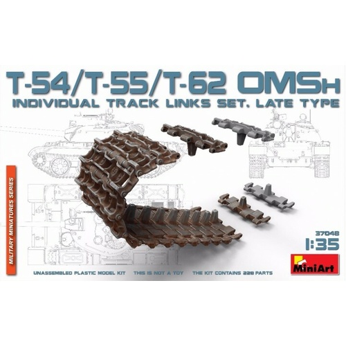 MiniArt 1/35 T-54/T-55/T-62 OMSh Ind.Track Links Set.LateType Plastic Model Kit