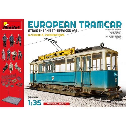 MiniArt 1/35 European Tramcar with Crew & Passengers Plastic Model Kit