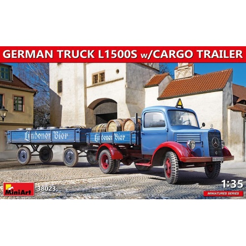 MiniArt 1/35 GERMAN TRUCK L1500S w/CARGO TRAILER Plastic Model Kit