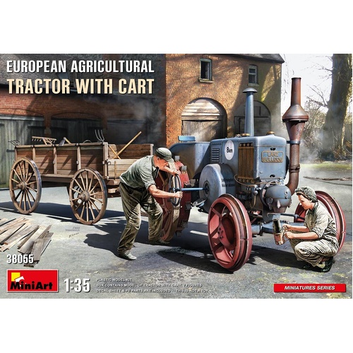 MiniArt 1/35 European Agricultural Tractor with Cart Plastic Model Kit