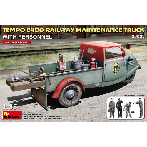 MiniArt 1/35 Tempo E400 Railway Maintenance Truck with Personnel Plastic Model Kit