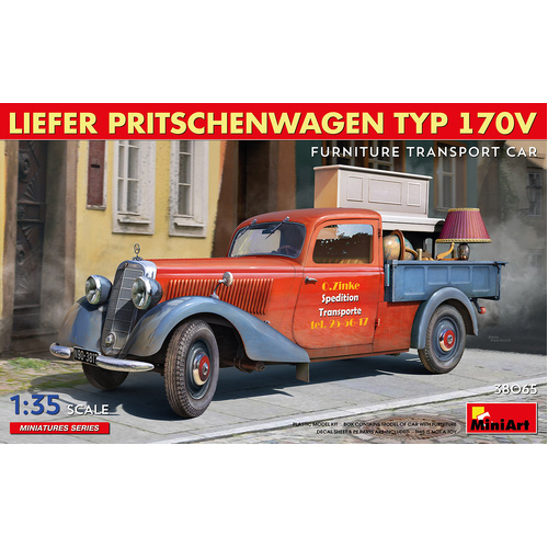 MiniArt 1/35 Liefer Pritschenwagen Typ 170V Furniture Transport Car Plastic Model Kit
