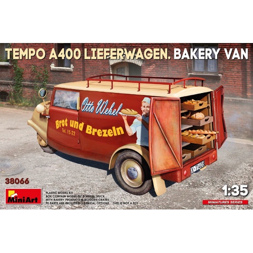 MiniArt 1/35 Tempo A400 Lieferwagen. Bakery Van Plastic Model Kit