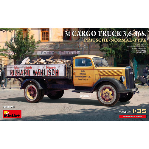 MiniArt 1/35 3t Cargo Truck 3.6-36S. Pritsche-Normal-Type Plastic Model Kit