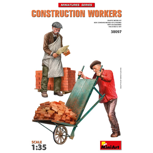 MiniArt 1/35 Construction Workers with Accessories Plastic Model Kit