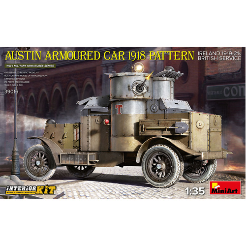 MiniArt 1/35 Austin Armoured Car 1918 Pattern. Ireland 1919-21. British Service. Interior Kit Plastic Model Kit