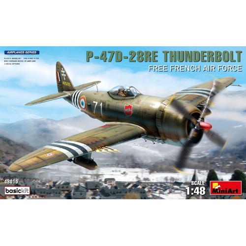 MiniArt 1/48 P-47D-28RE Thunderbolt. Free French Air Force. Basic Kit Plastic Model Kit