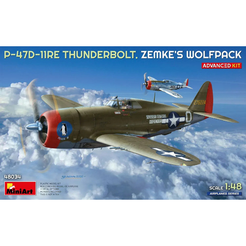 MiniArt 1/48 P-47D-11RE Thunderbolt. Zemke's Wolfpack. Advanced Kit Plastic Model Kit