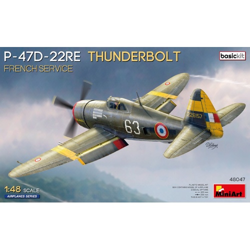 MiniArt 1/48 P-47D-22RE Thunderbolt. French Service. Basic Kit  Plastic Model Kit