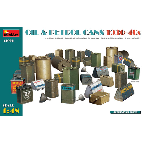 MiniArt 1/48 Oil & Petrol Cans 1930-40s Plastic Model Kit