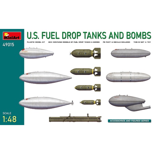 MiniArt 1/48 U.S. Fuel Drop Tanks and Bombs Plastic Model Kit